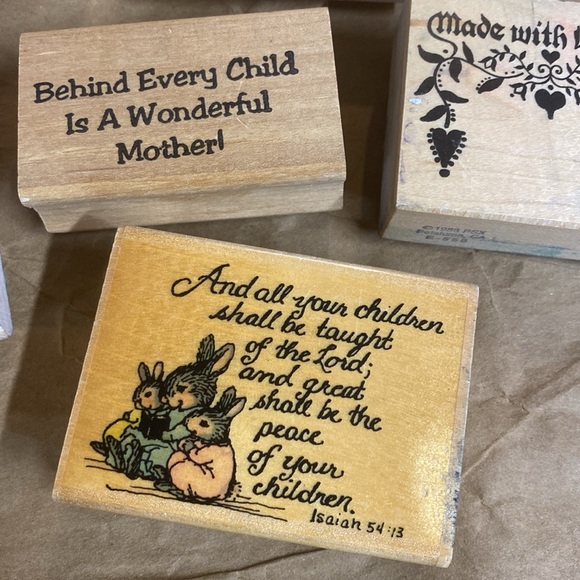 Bundle Wooden Ink Stamps - Picture 2 of 7
